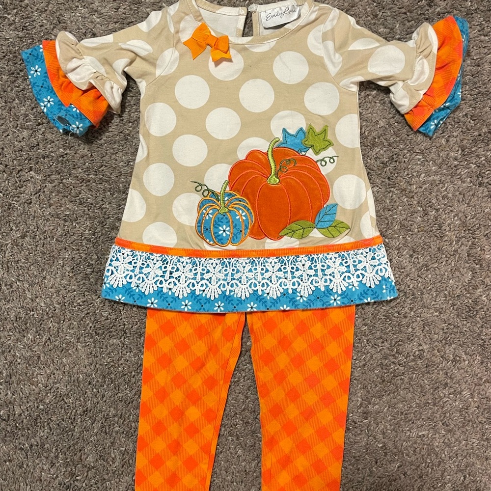Emily Rose Fall Outfit - Orange and Blue